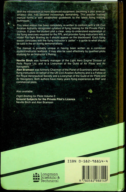 A Manual of Flying Training for the Private Pilot's Licence Vol. 1: 1986 Hardback