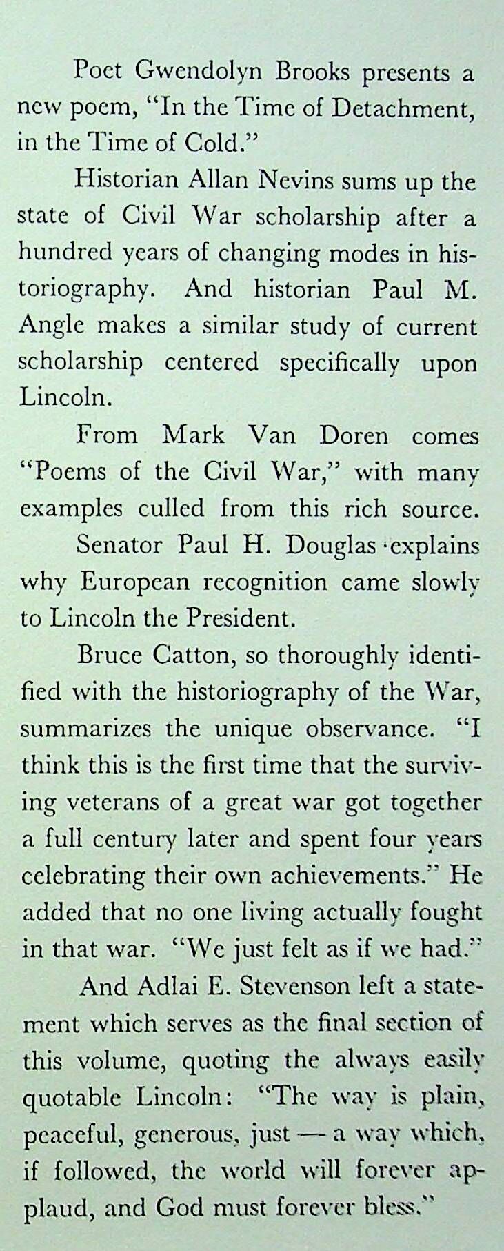 A Portion of the Field - The Centennial of the Burial of Lincoln: 1967 NEW First Edition