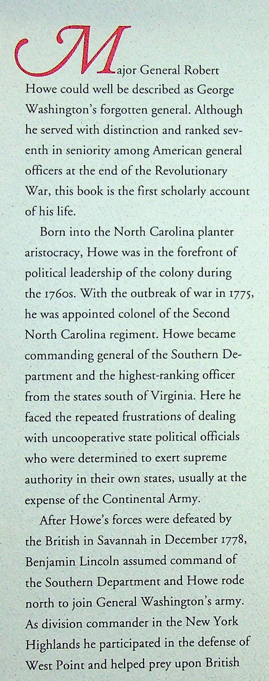 A Quest for Glory-Maj.Gen.R.Howe & the American Revolution by CE Bennet & DR Lennon 1991