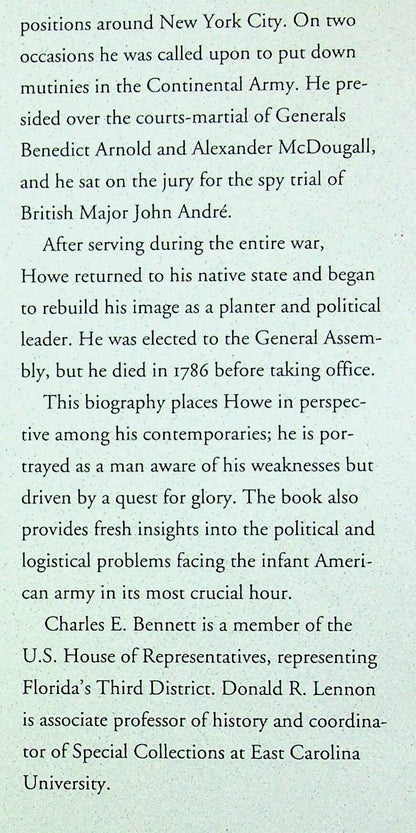A Quest for Glory-Maj.Gen.R.Howe & the American Revolution by CE Bennet & DR Lennon 1991