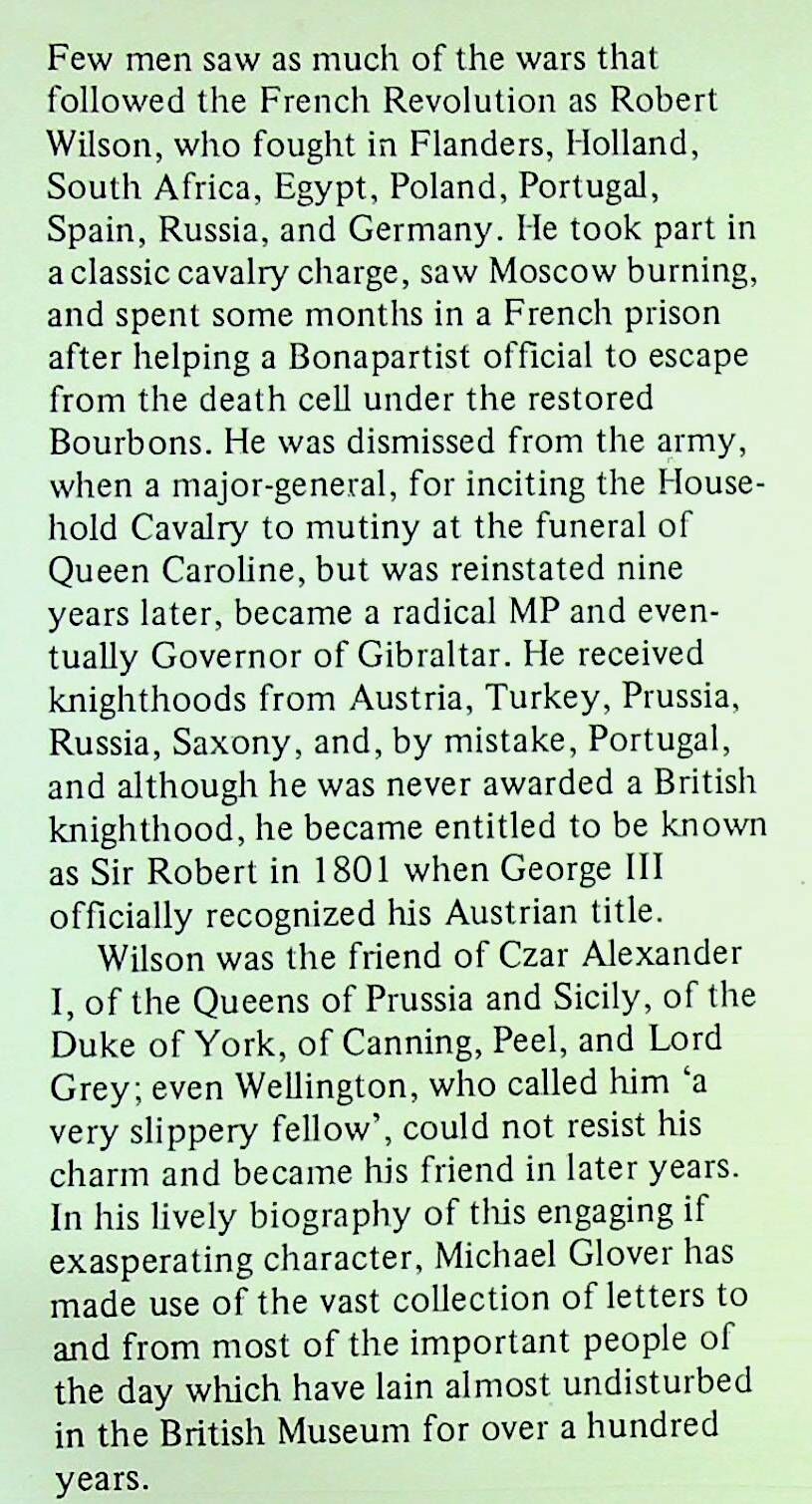 A Very Slippery Fellow; The Life of Sir Robt.Wilson 1777-8 by M. Glover: NEW 1977 1st Ed