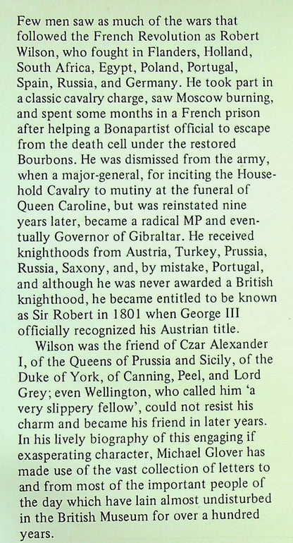 A Very Slippery Fellow; The Life of Sir Robt.Wilson 1777-8 by M. Glover: NEW 1977 1st Ed