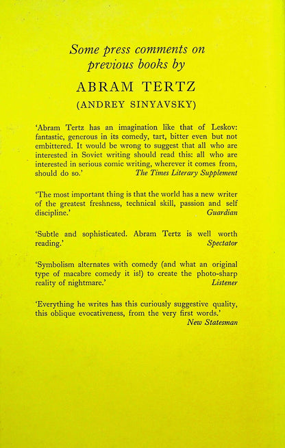 A Voice from the Chorus by Abram Tertz: 1976 First English Edition Hardback