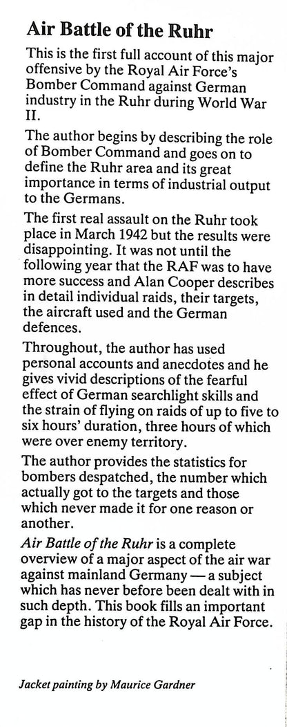 Air Battle of The Ruhr by Alan Cooper: NEW 2001 Hardback