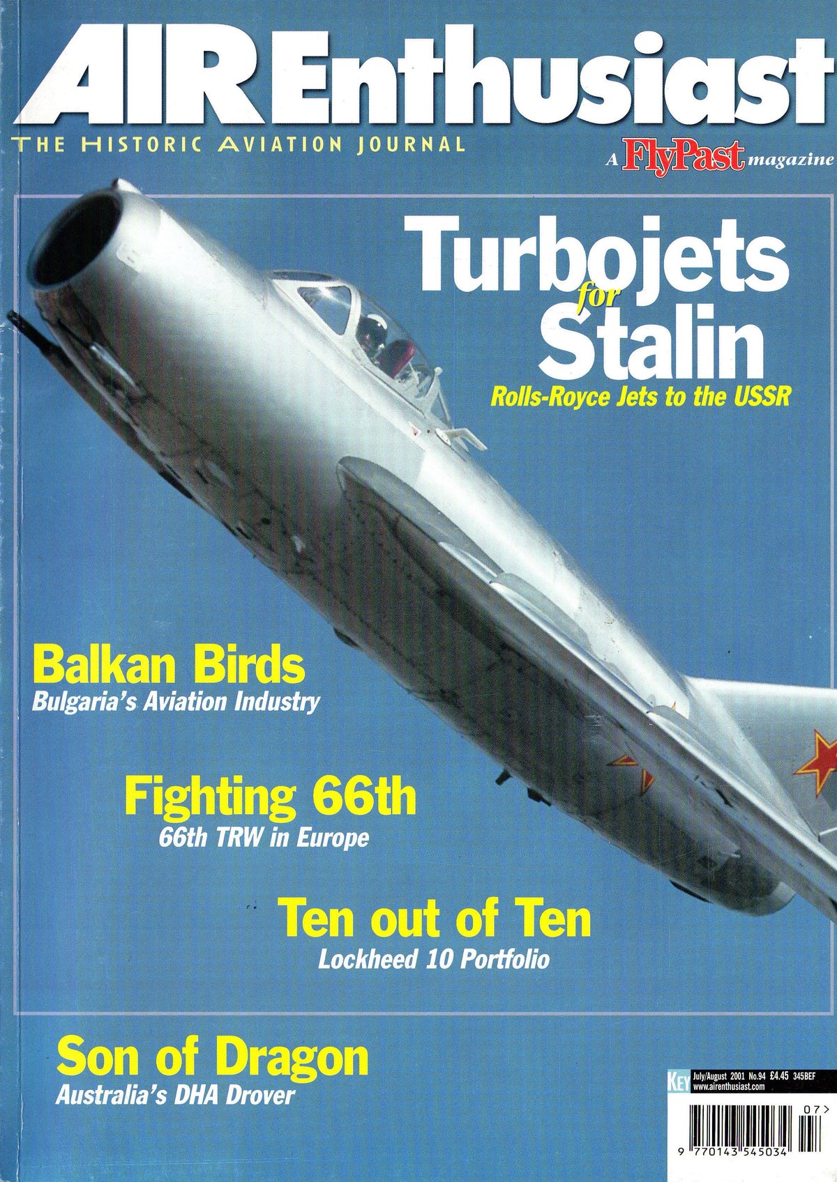 AIR ENTHUSIAST #94 JUL - AUG 2001 DIGITAL DOWNLOAD: FAIREY DELTAS/ ELECTRA/ DHA DROVER/ 66