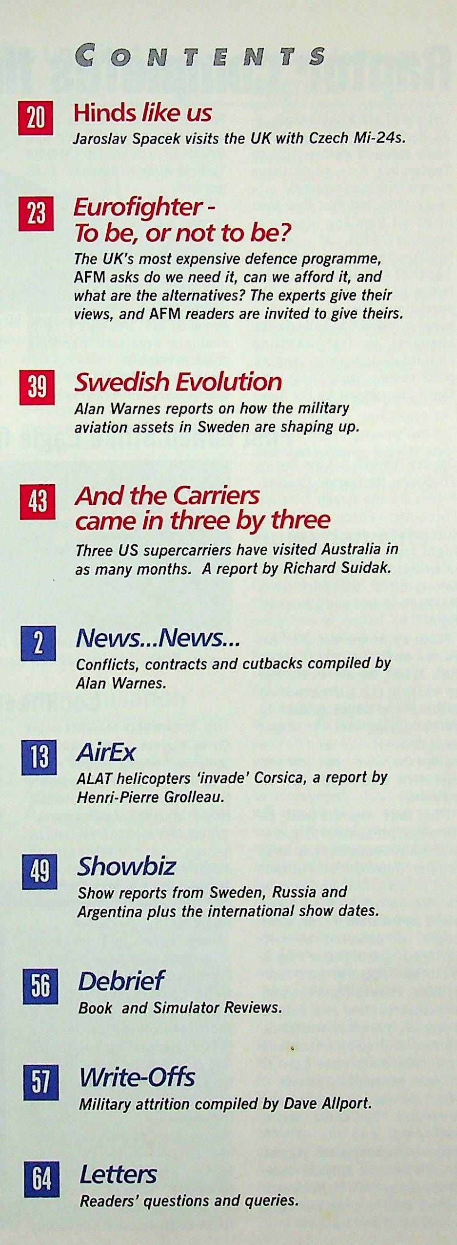 Air Forces Monthly November 1997: Eurofighter, Mi-24s, & US Carriers