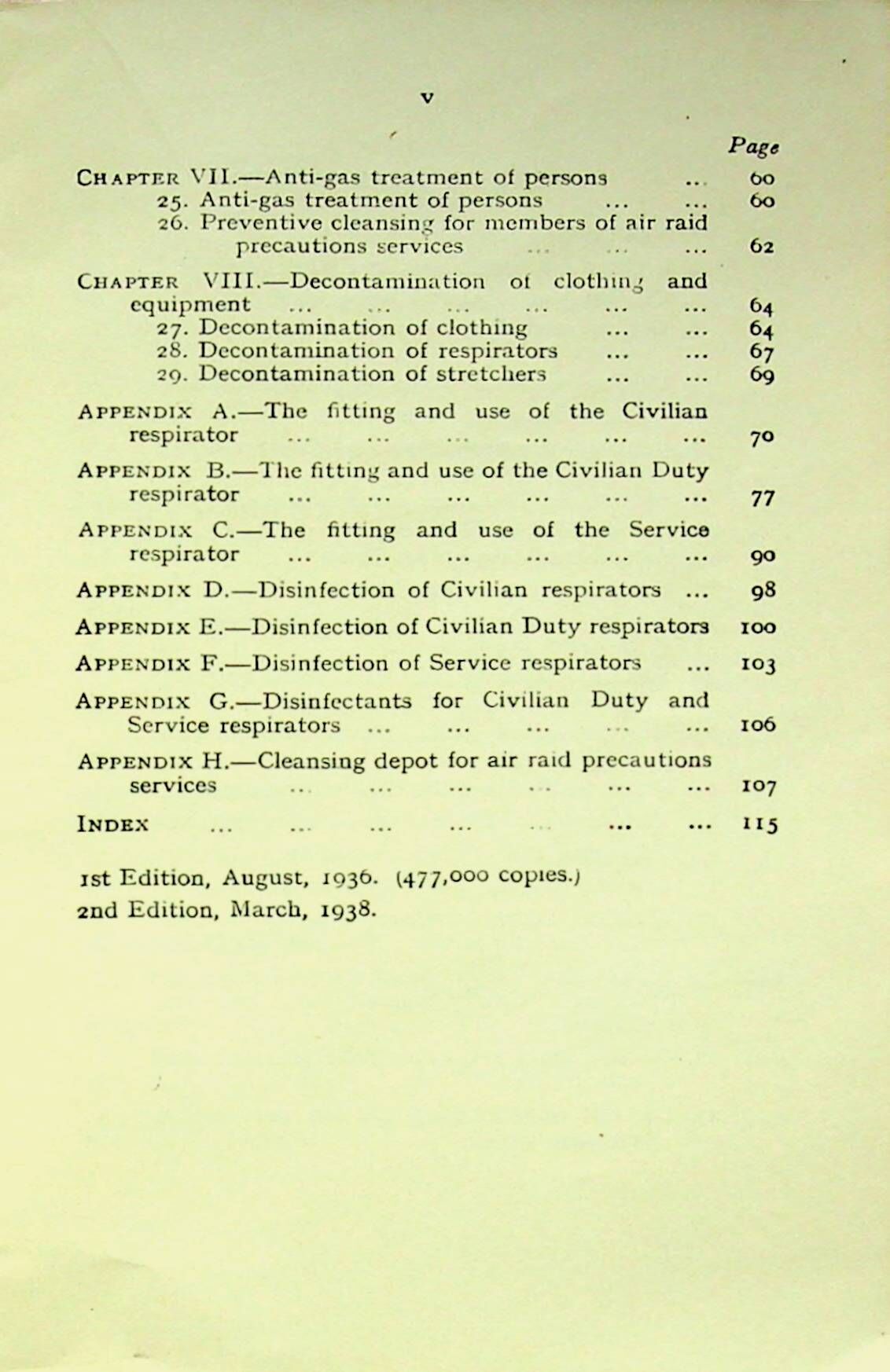 Air Raid Precautions Handbook No.1 2nd Ed.: Personal Protection Against Gas/ 1938 Hardback