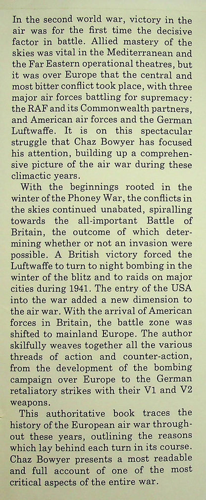 Air War over Europe 1939-1945 by Chaz Bowyer: 1981 1st Edition Hardback