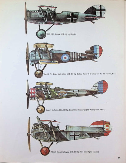 Aircraft and Flyers of the First World War: 1974 1st edition hardback