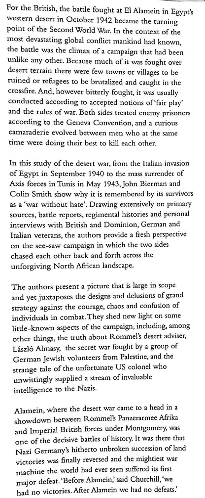 Alamein: J Bierman & C Smith 2002 1st Edition HB/ NEW