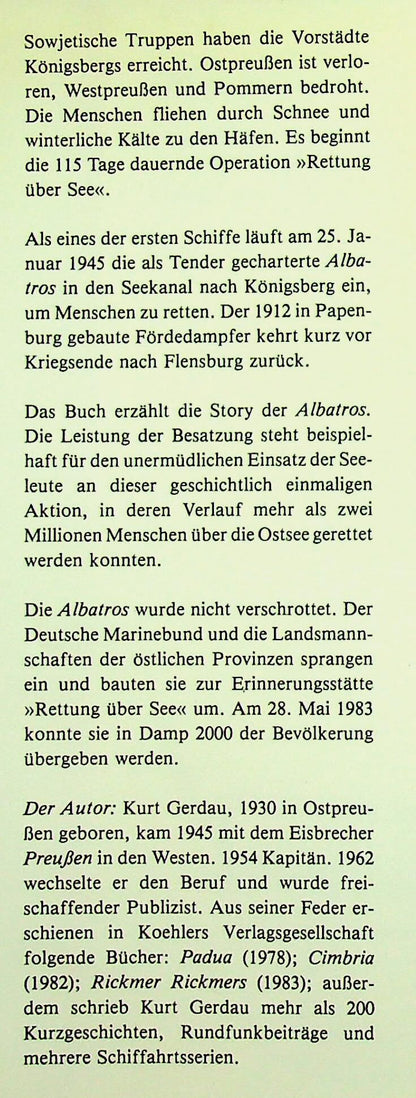 Albatros: Rettung uber See: German language 1984 Hardback with DJ