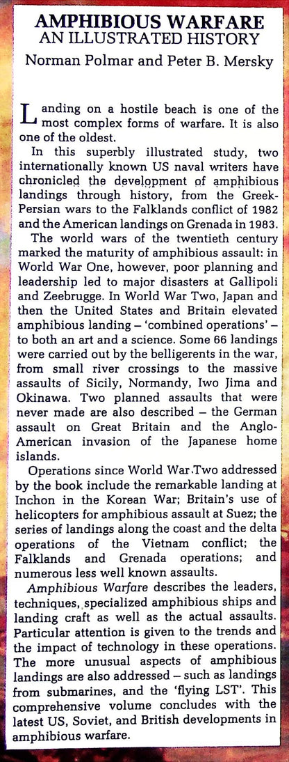Amphibious Warfare: NEW 1988 First Edition Hardback + DJ