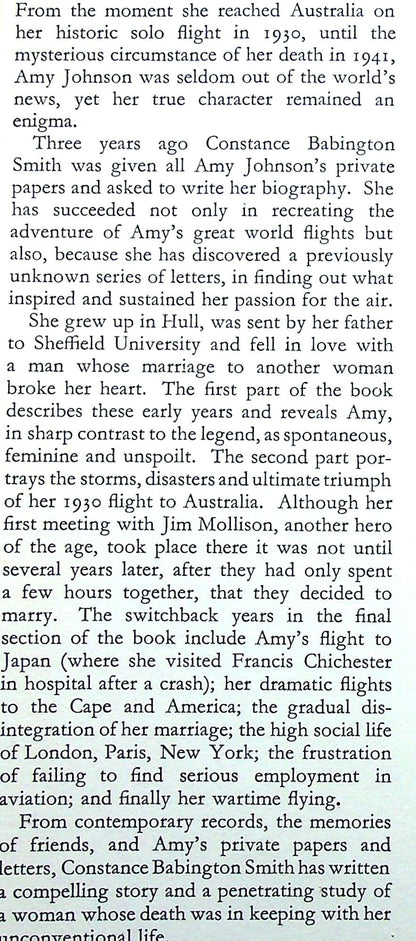 Amy Johnson: Constance Babington-Smith 1967 1st edition hardback