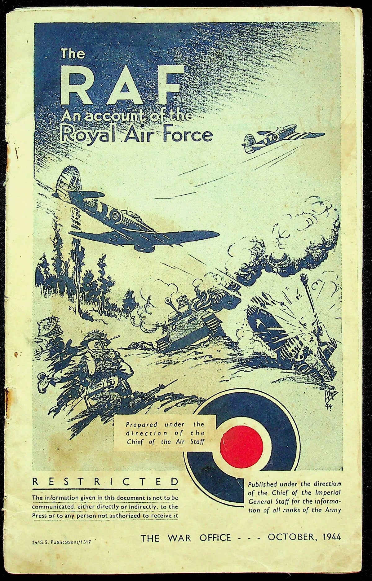 An Account of the RAF by The War Office, October, 1944: Original Pamphlet VG Condition