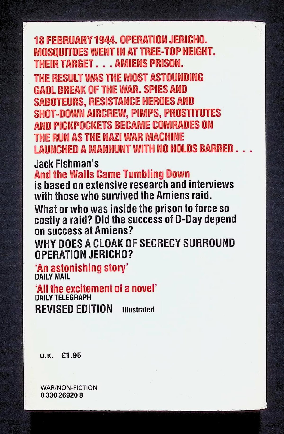 And The Walls Came Tumbling Down by Jack Fishman: 1983 Paperback