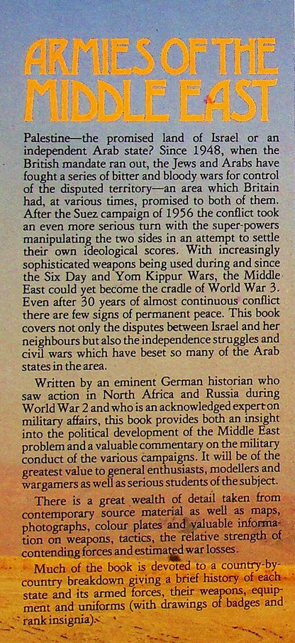 Armies of the Middle East by Otto von Pivka: NEW 1979 Hardback