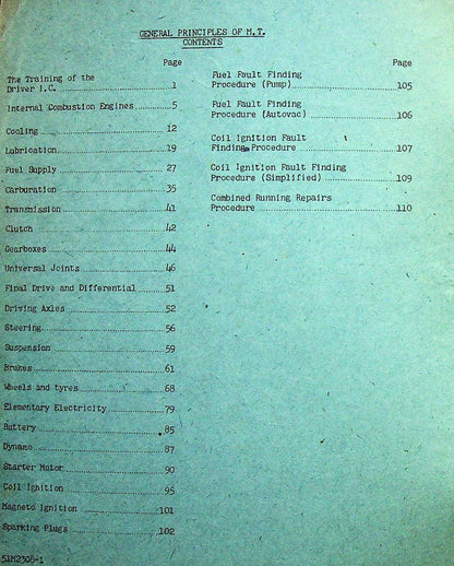 Army Mechanical Transport School's "General Priniciples of M.T.": March 1945 Edition