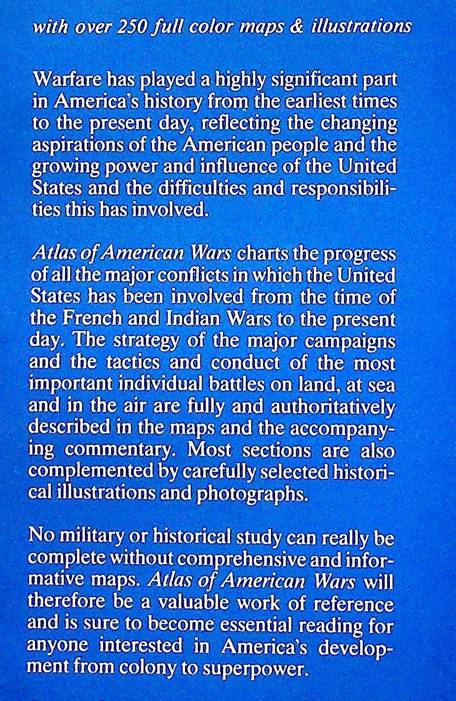Atlas of American Wars by Richard Natkiel: NEW 1986 1st Edition Hardback