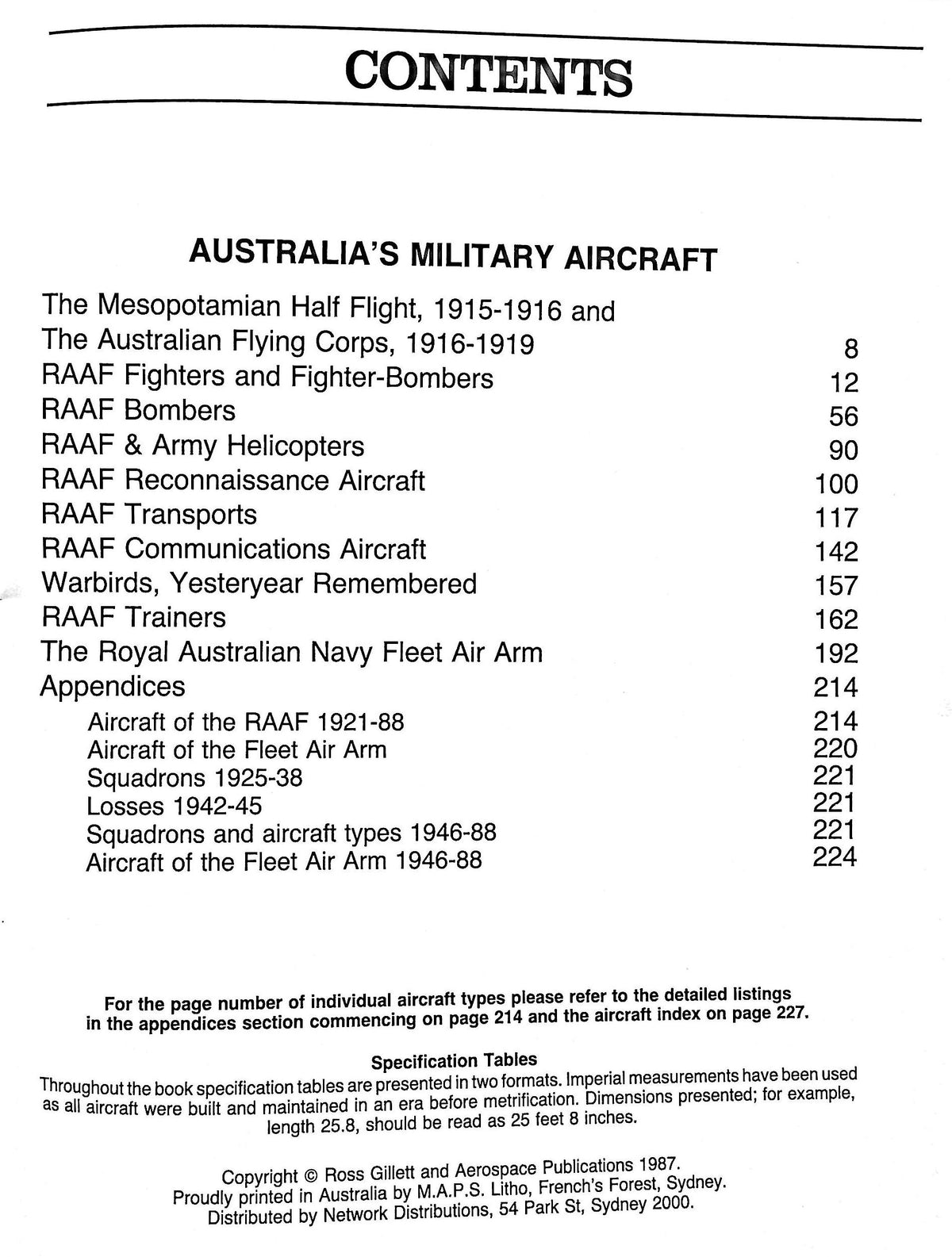 Australia's Military Aircraft by Ross Gillett: NEW 1987 First Edition Softcover Trade PB