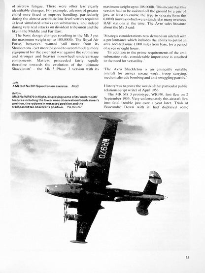 Avro Shackleton by John Chatres, Postwar Military Aircraft #3: 1986 Hardback & DJ Nr Fine