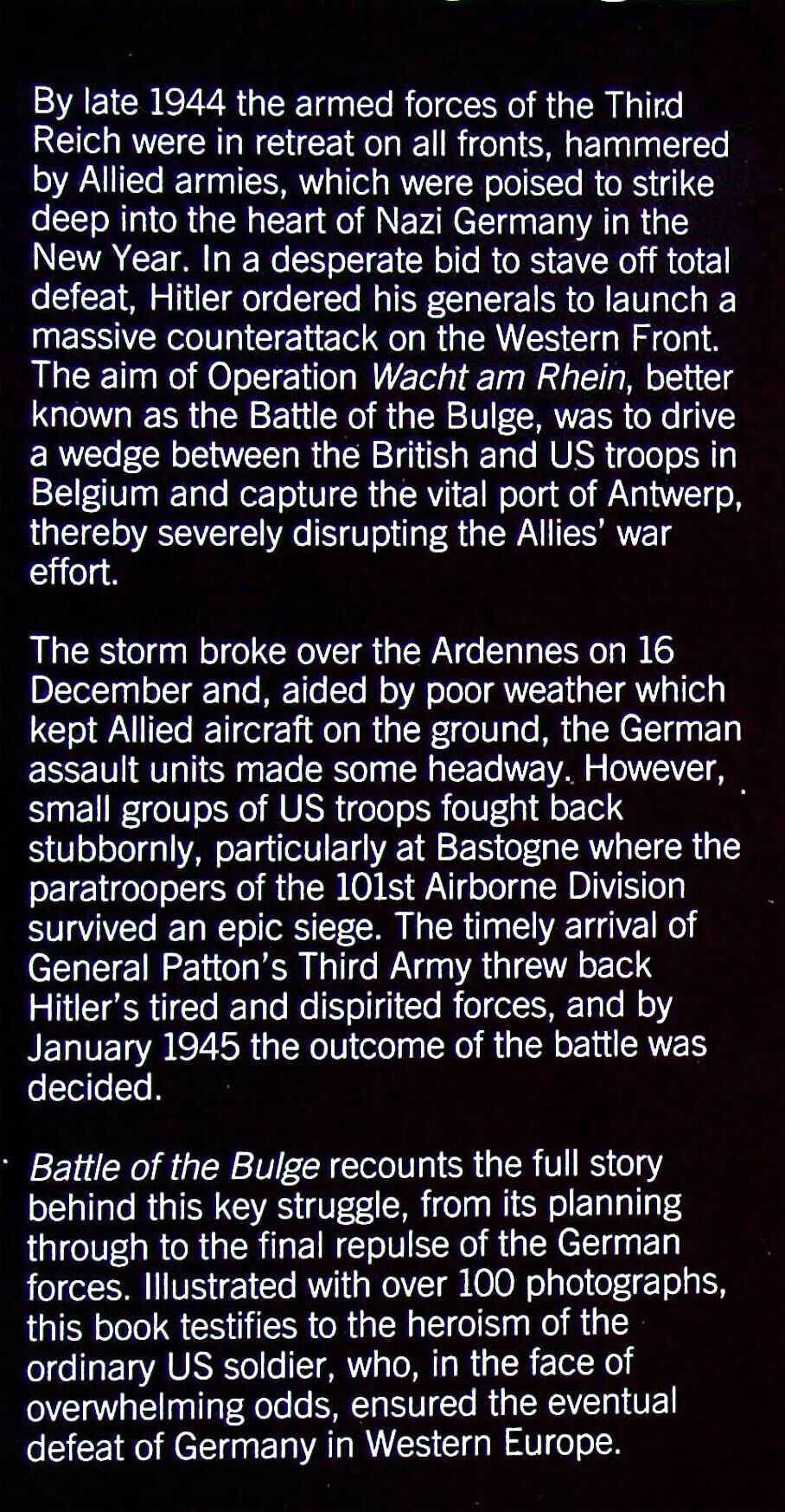 Battle of the Bulge by John Pimlott: 1990 NEW Hardback Photo-Journal