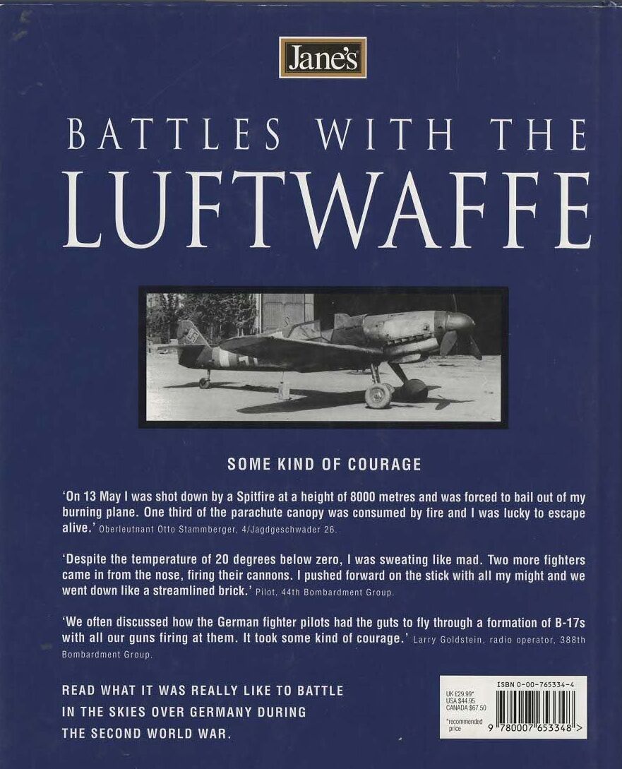 Battles with The Luftwaffe by Theo Boiten & Martin Bowman: 2001 Hardback