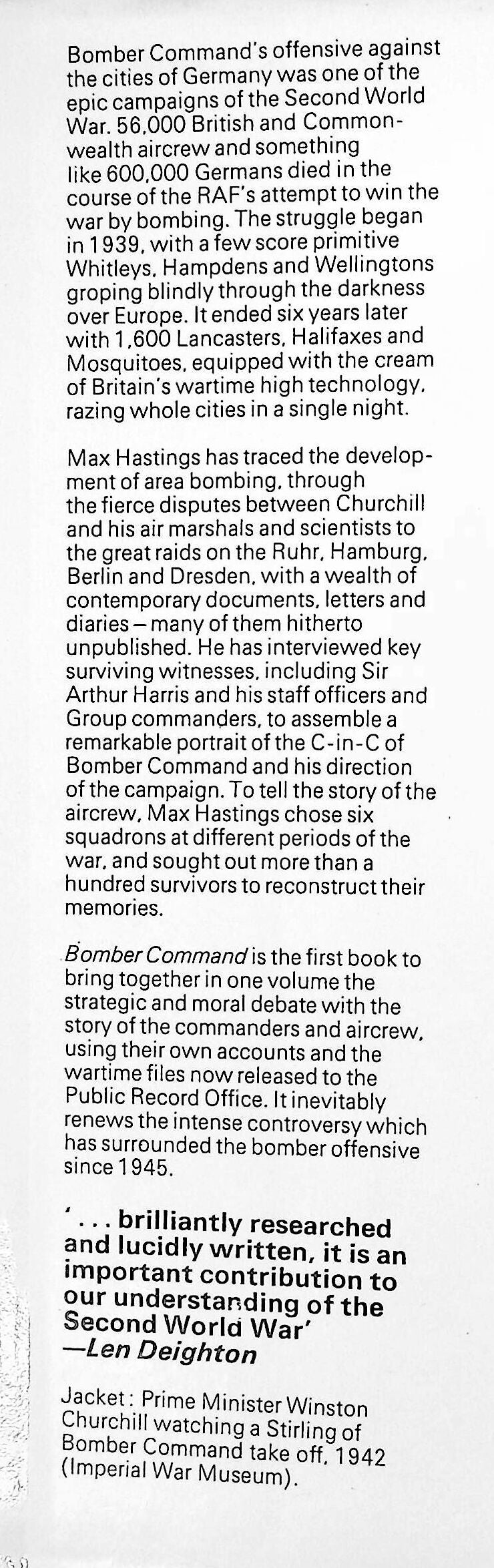 Bomber Command: Max Hastings 1980 hardback