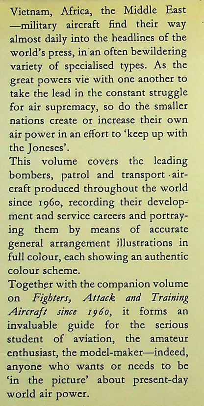 Bombers in Service, Patrol & Transport Aircraft since 1960 by K.Munson: NEW 1972 1st Ed HB