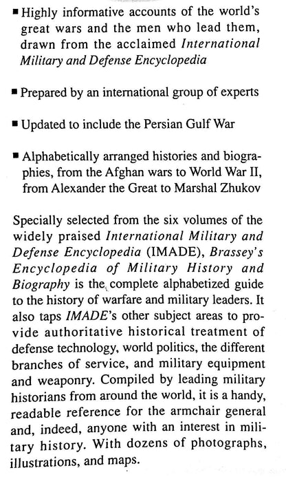 Brassey's Encyclopedia of Military History and Biography: NEW 1st 1994 Edition Hardback