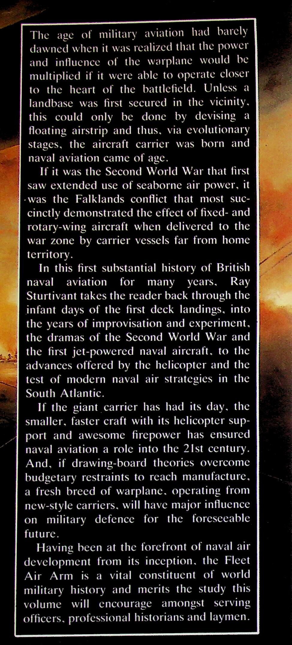 British Naval Aviation: Ray Sturtivant 1990 1st Edition hardback