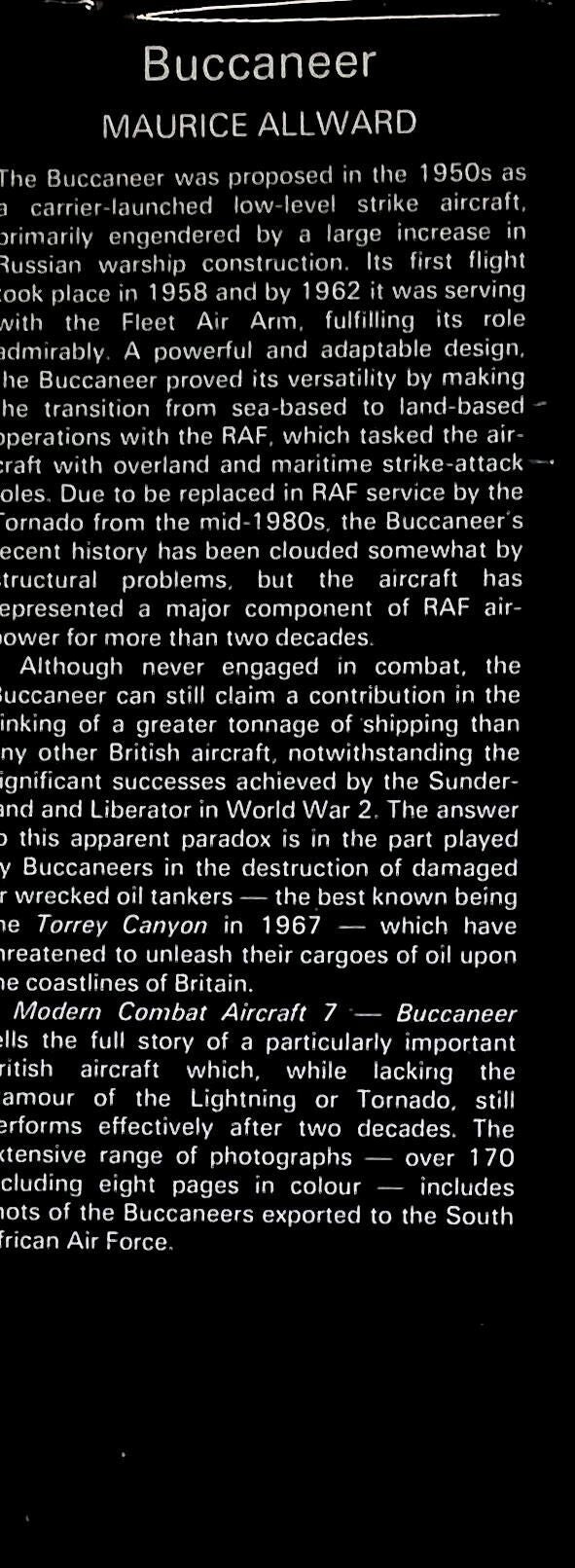 Buccaneer: Maurice Allwood 1981 1st edition hardback