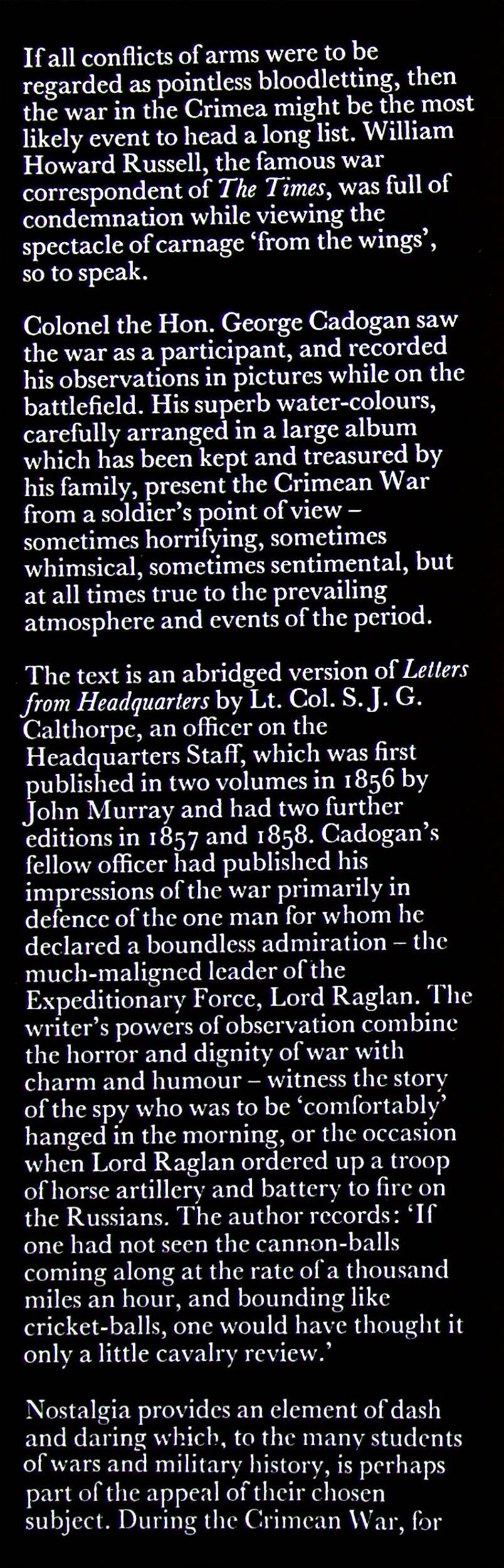 Cadogan's Crimea: J. Gouch Calthorpe 1979 Hardback Good