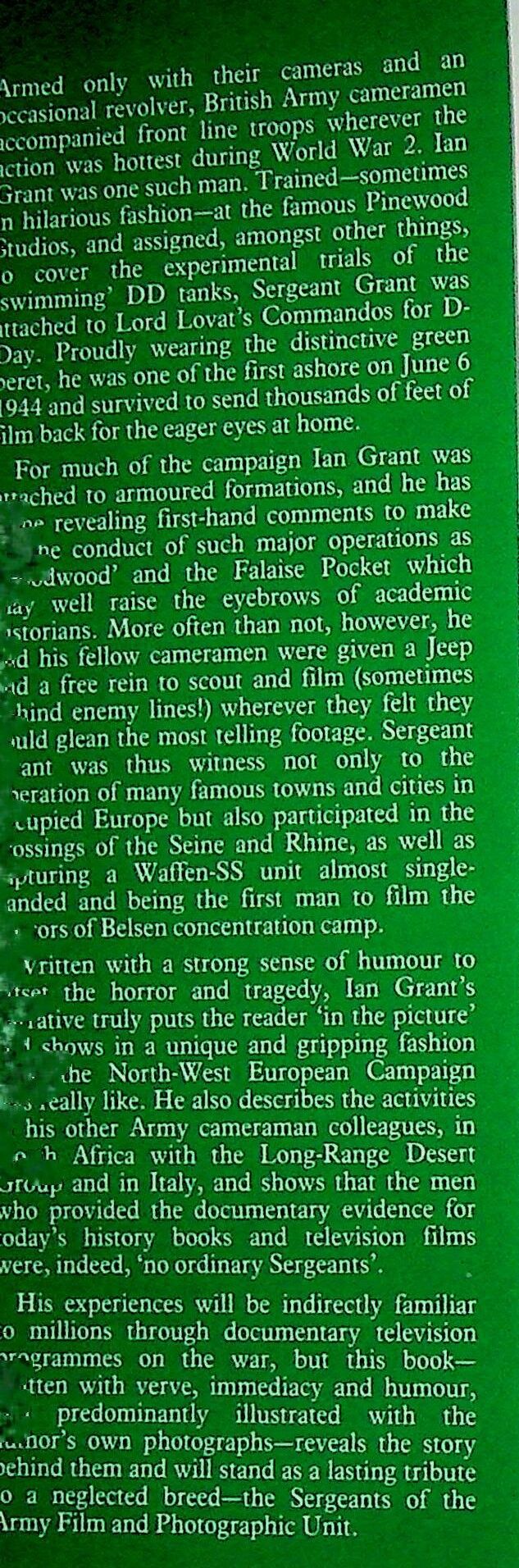 Cameramen at War: Ian Grant 1980 1st edition hardback