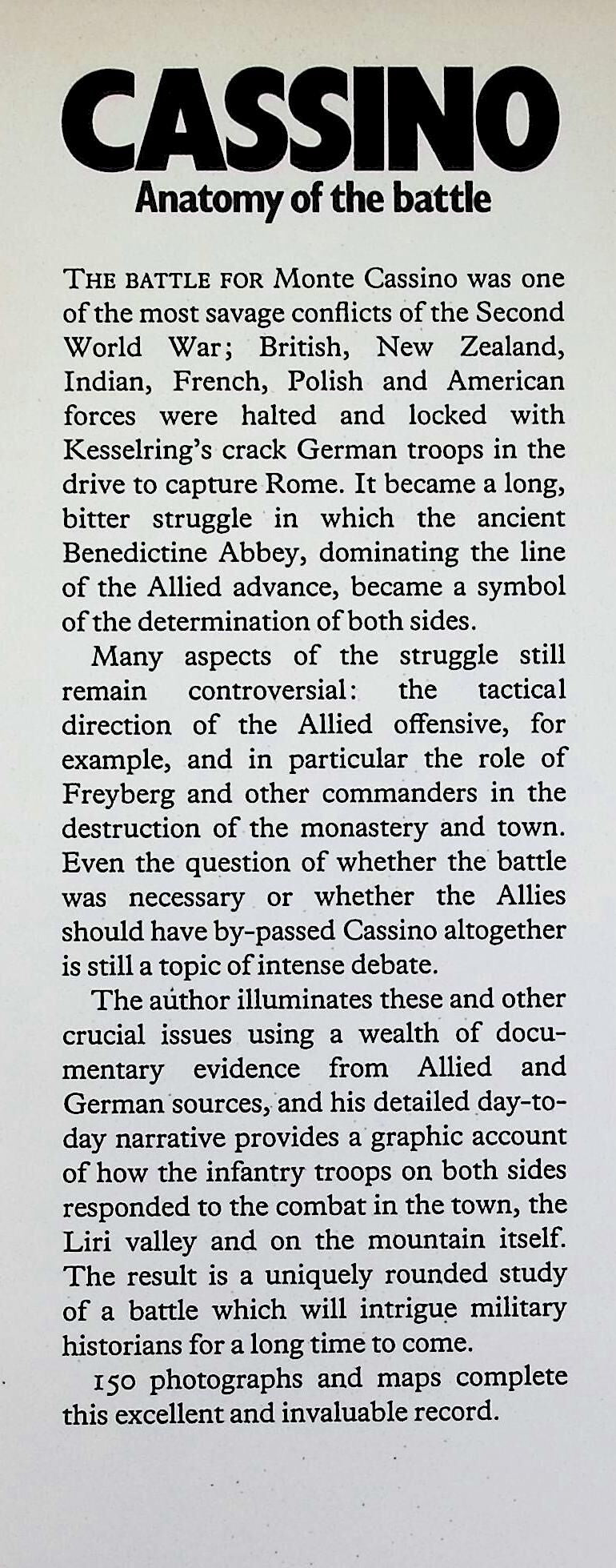 Cassino; Anatomy of A Battle by Janus Piekalkirwicz: NEW 1980 First Edition Hardback