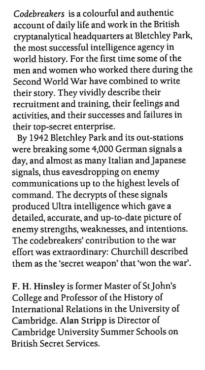 Codebreakers, The Inside Story of Bletchley Park by Hinsley & Stripp: NEW 1993 1st Ed.HB