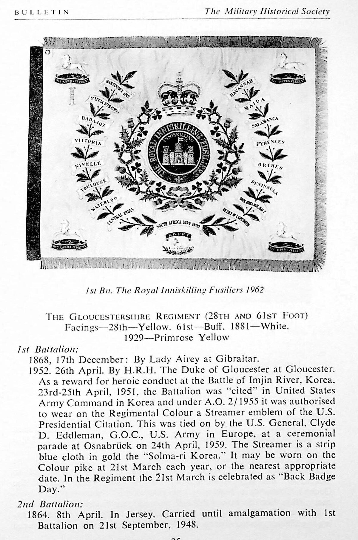 Colours of the Regular Army Infantry of the Line 1881-1958: Special Issue #1 MHS