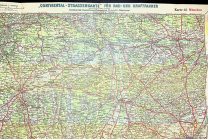 Continental Road Map Tour Atlas 1930s Selection: 9 Pre-War German City Regions