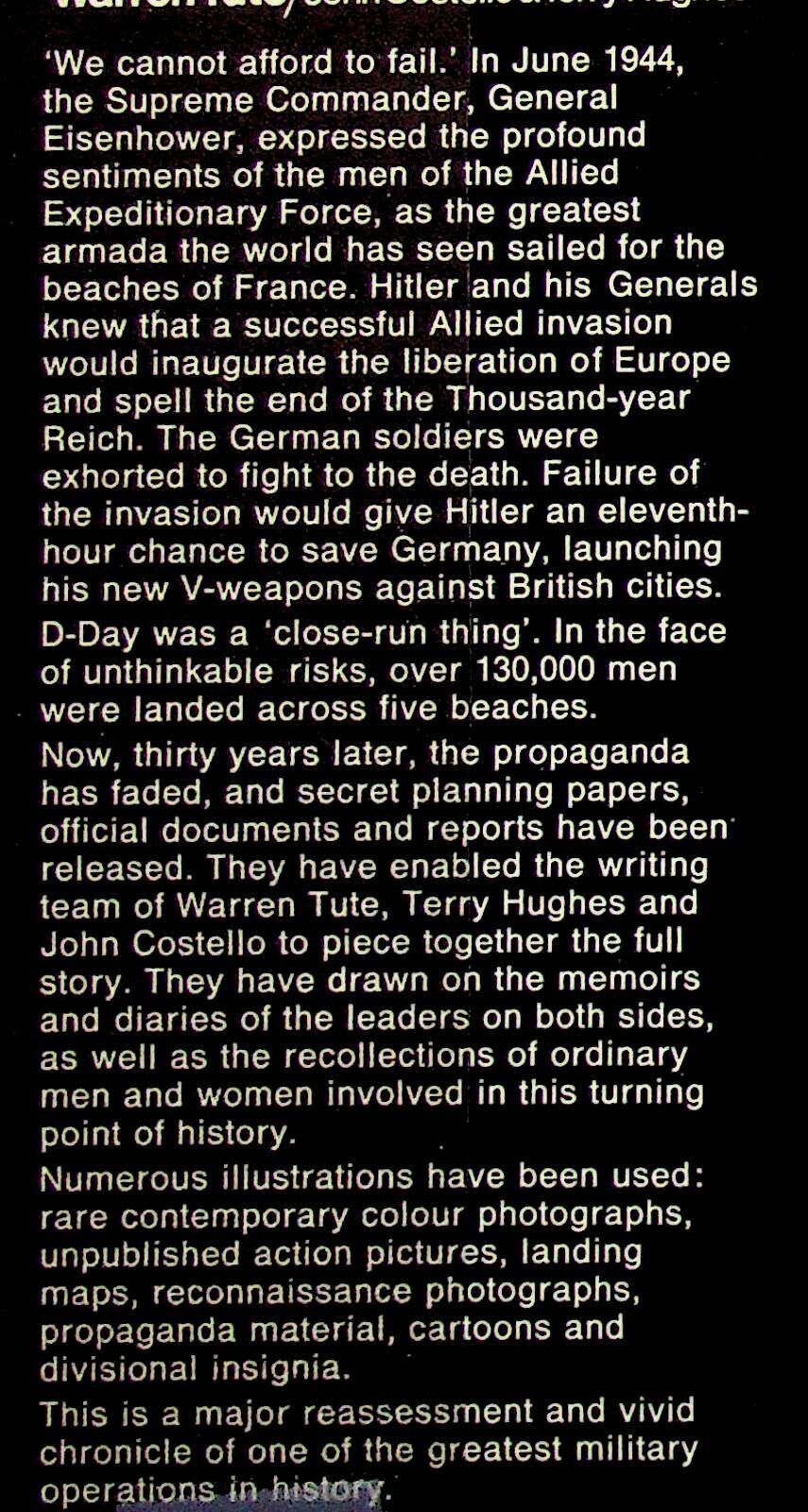 D-Day by Warren Tute 1974 1st Edition Hardback + DJ/ Overlord, Normandy