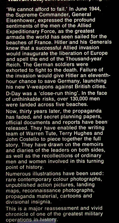 D-Day by Warren Tute 1974 1st Edition Hardback + DJ/ Overlord, Normandy