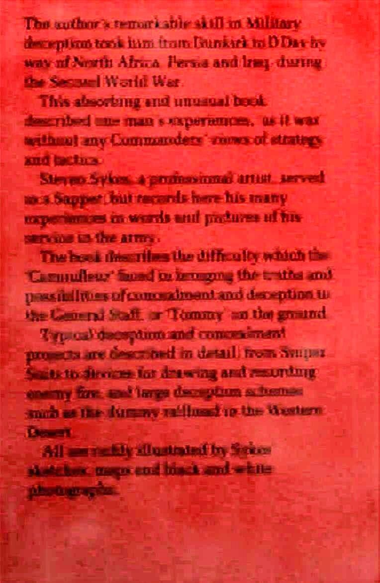Deceivers Ever, the Memoirs of a Camouflage Officer by Steven Sykes: NEW 1990 1st Ed HB