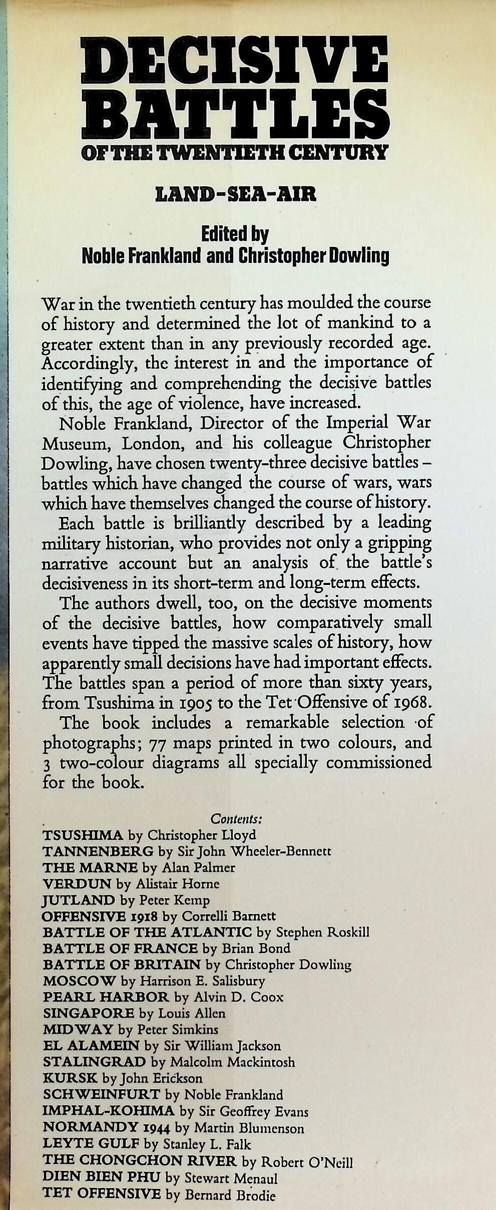 Decisive Battles of the 20th Century: 1976 First Edition hardback