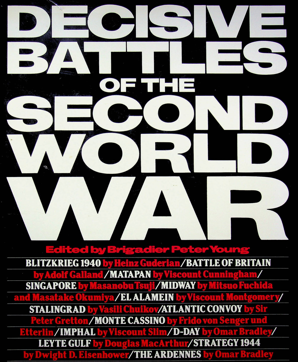 Decisive Battles of the Second World War ed.Brig.P.Young: NEW 1988 Lge Format Hardback