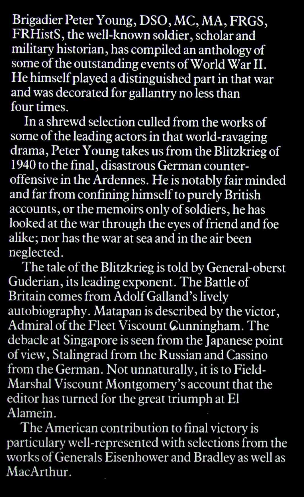 Decisive Battles of the Second World War ed.Brig.P.Young: NEW 1988 Lge Format Hardback