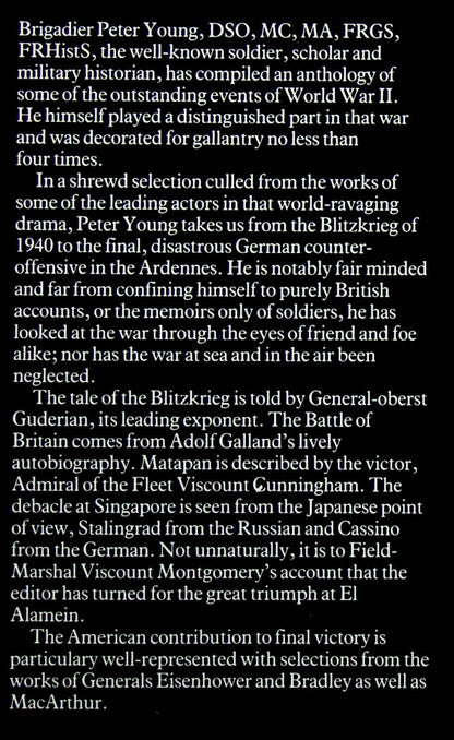 Decisive Battles of the Second World War ed.Brig.P.Young: NEW 1988 Lge Format Hardback