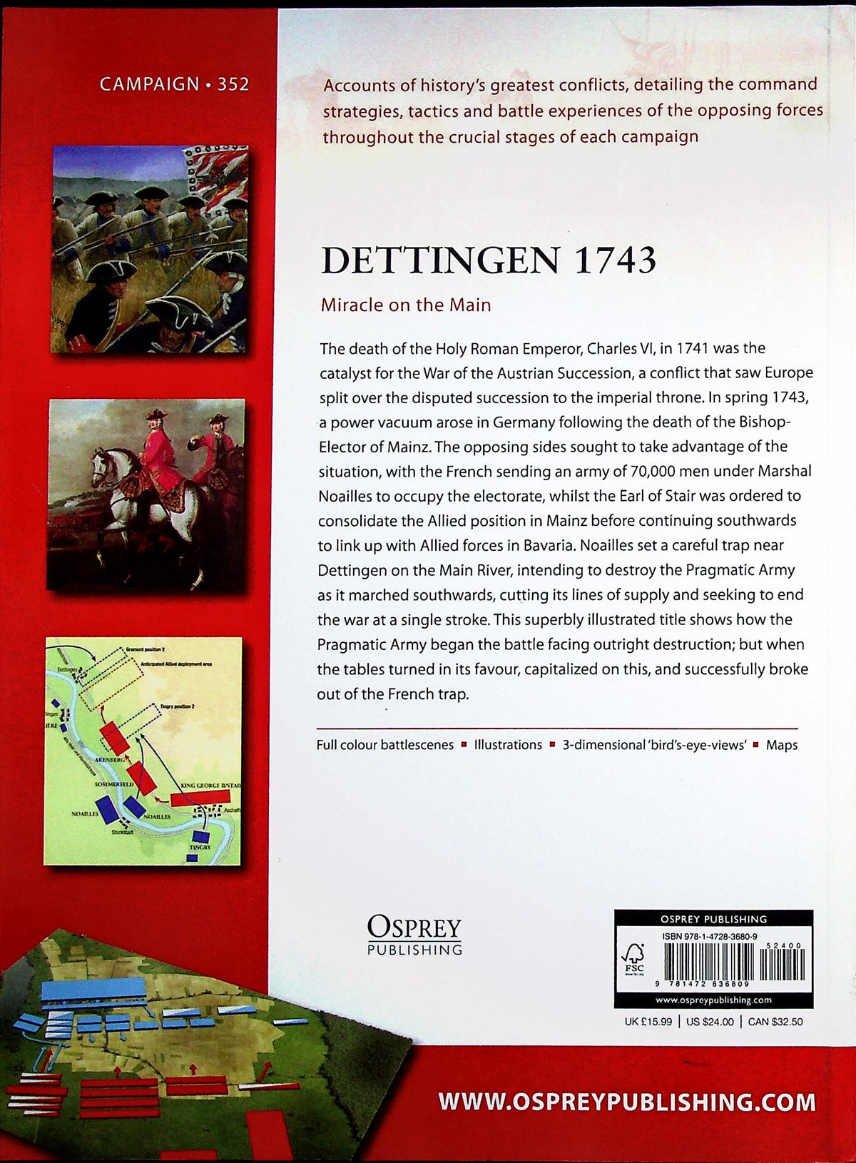 Dettingen 1743, Miracle on the main by M.McNally: Osprey Campaign Series