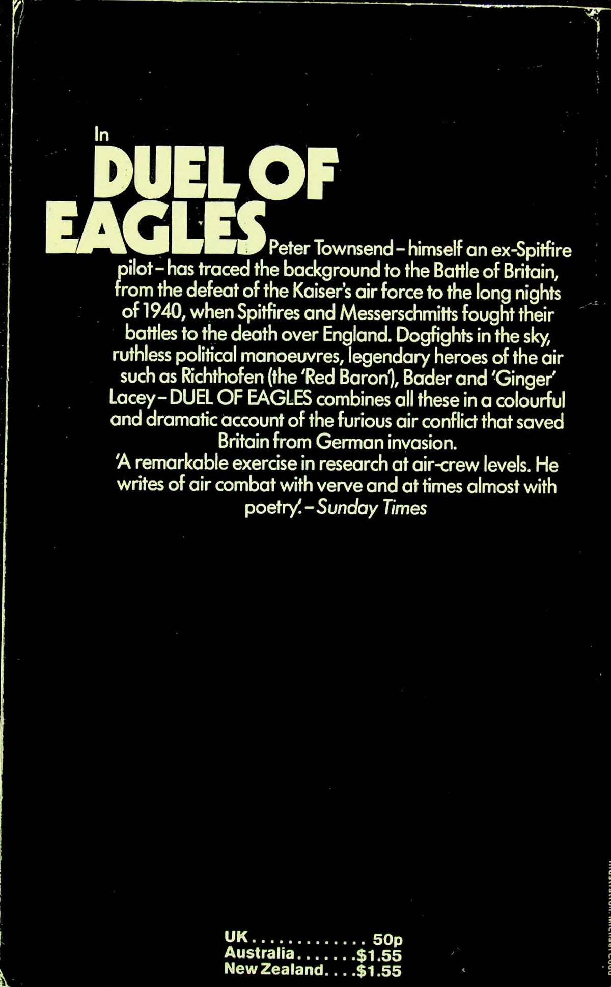 Duel of Eagles: Peter Townsend 1972 paperback