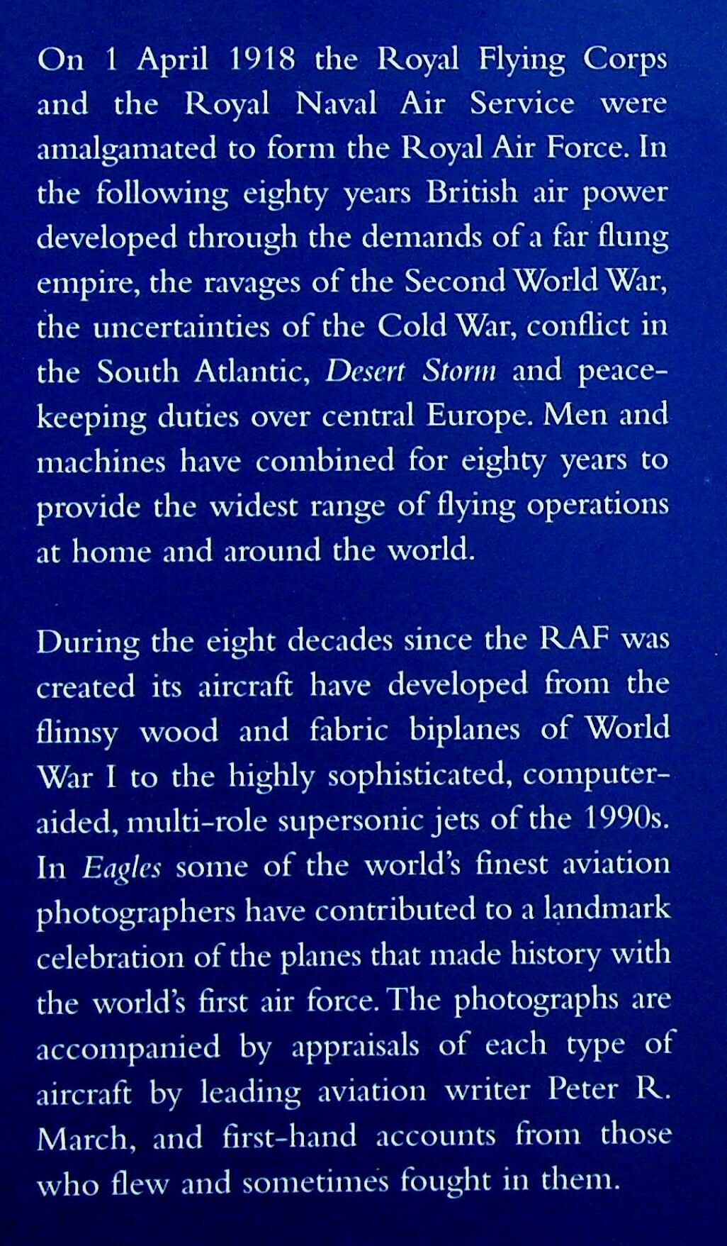 Eagles, 80 RAF Aircraft that made History by Peter M.March: New 1989 1st Edition Hardback