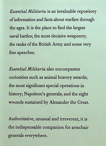 Essential Militaria by Nicholas Hobbes: 2003 First Edition Hardback with DJ