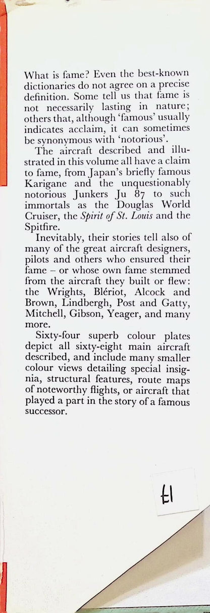 Famous Aircraft of all Time by Kenneth Munson: 1976 First Edition Hardback