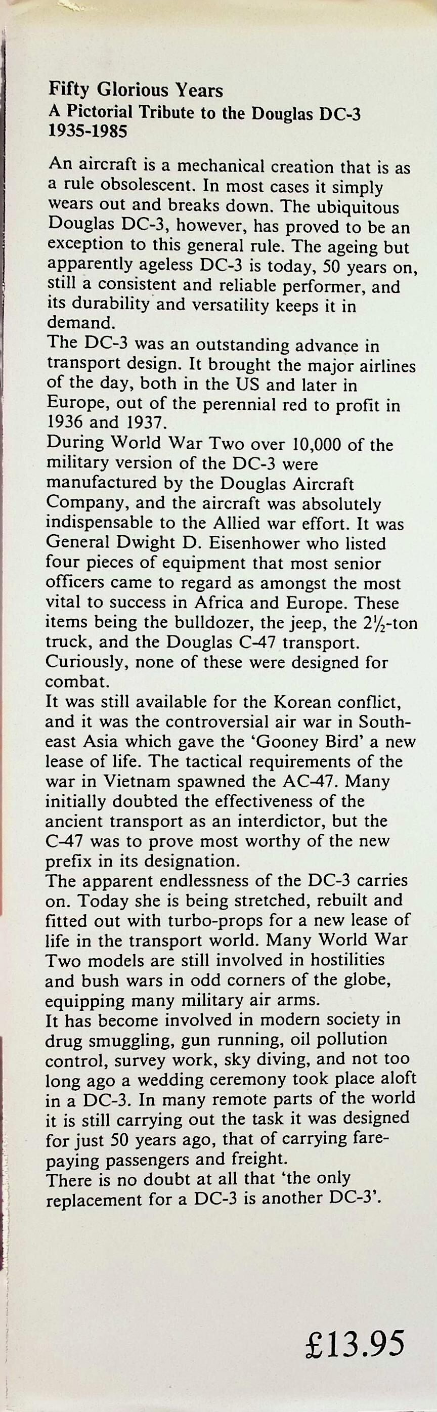 Fifty Glorious Years; A pictorial Tribute to the DC-3 by Arthur Pearcy 1985 1st edition HB